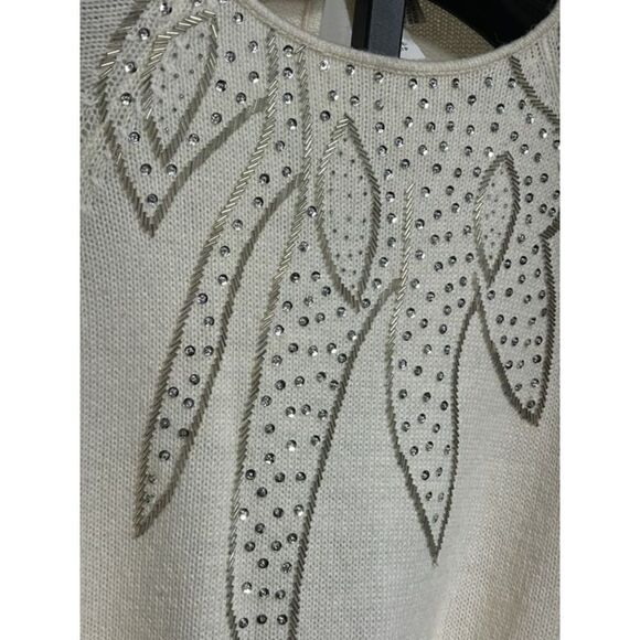 John Richard NWT Vintage Belted Sweater Dress Embellished with Sequin Size Large - Picture 3 of 5